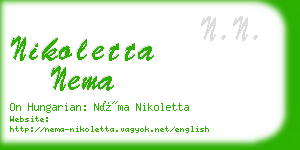 nikoletta nema business card